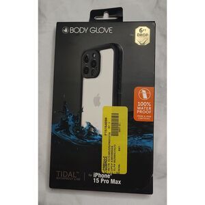 Body Glove Tidal Waterproof Phone Case for iPhone 15 Pro Max - Black/Clear NIB
